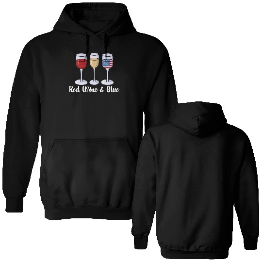 Red Wine & Blue | Bourbon Drinker Double Sided Hoodies | Whisky