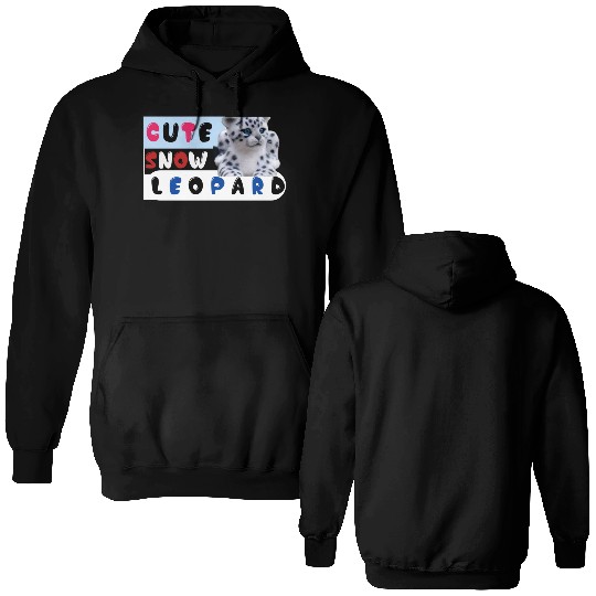 Cute Snow leopard |big cats Double Sided Hoodies