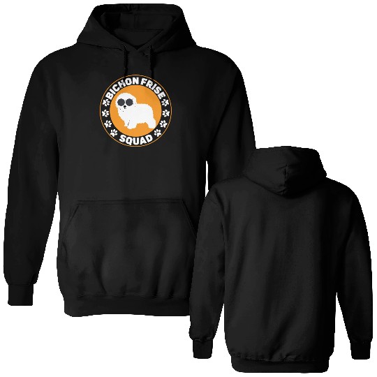Bichon Frise Squad Curly Hair Pup Puppy Lover Double Sided Hoodies