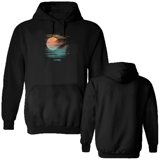 Artistic Israel Palm Tree Vacation Souvenir Double Sided Hoodies