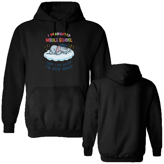 I Graduated Middle School Elephant Graduation Double Sided Hoodies
