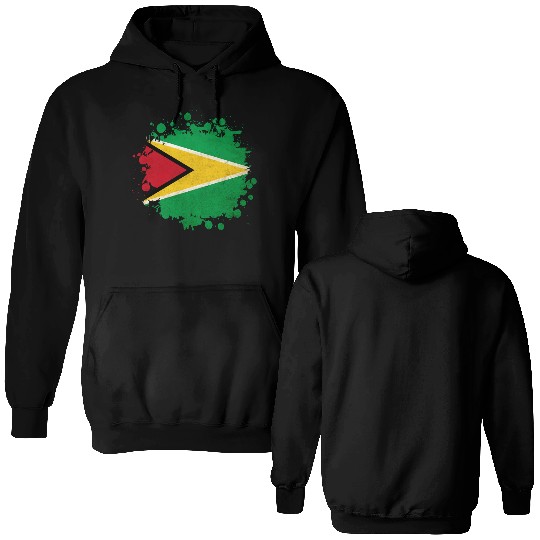 Guyana flag blob Double Sided Hoodies