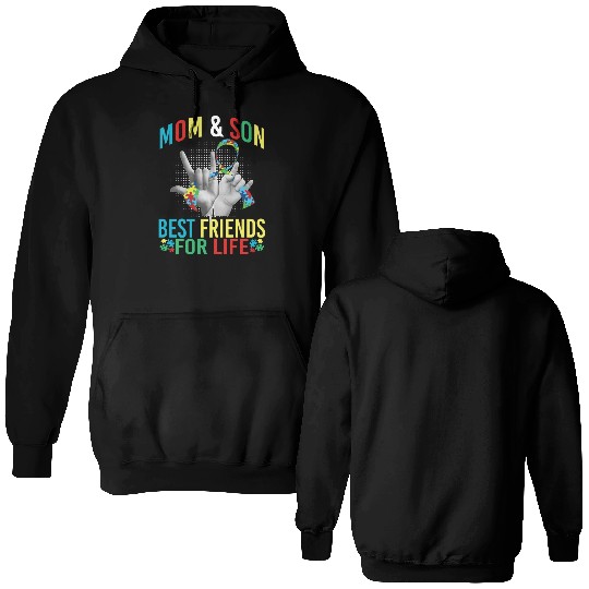 Mom And Son Best Friends For Life Autism Awareness Double Sided Hoodies