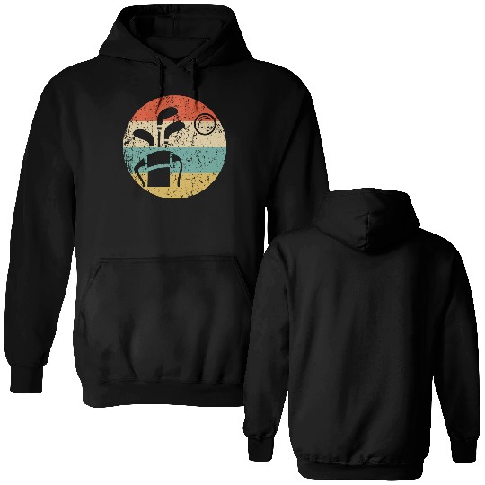 Golf Clubs and Ball Icon Retro Golfing Double Sided Hoodies