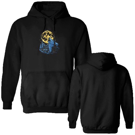 Wolf Moon Forest Wolves Nature Nature Liever Full Double Sided Hoodies