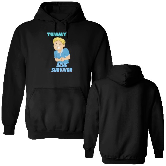 Tummy Ache Survivor Funny Back To School Double Sided Hoodies