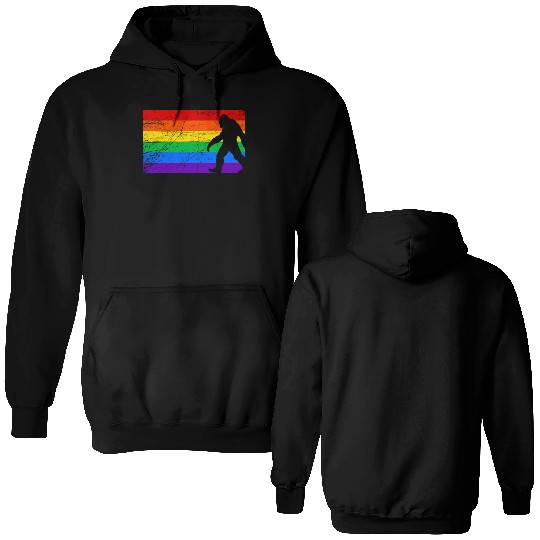 LGBT Bigfoot Rainbow Flag Double Sided Hoodies