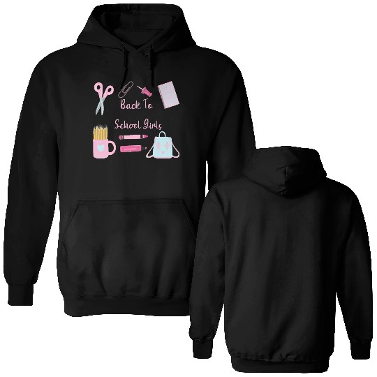 Back to school girls elementary gift Double Sided Hoodies