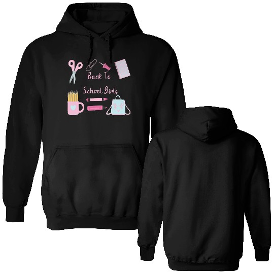 Back to school girls elementary gift Double Sided Hoodies