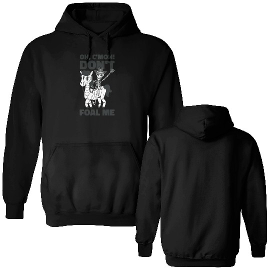 Halloween Cowboy Skeleton Foal Horse Riding Double Sided Hoodies