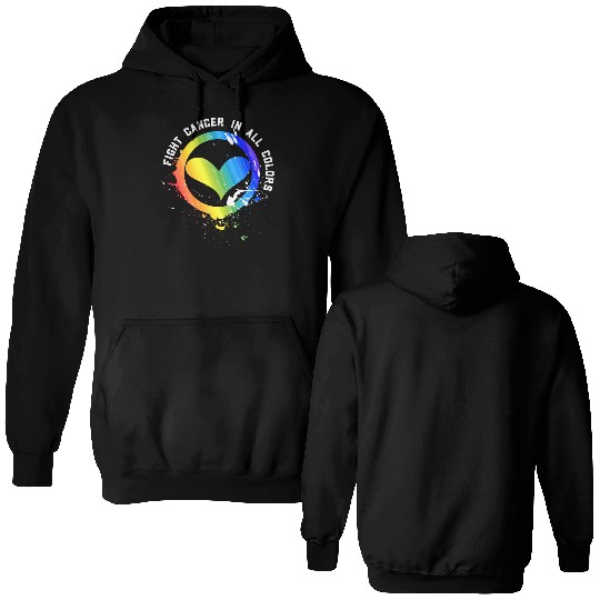 Cancer Sucks In Every Color Fighter Fight Support Double Sided Hoodies