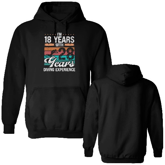 46 Birthday Idea Scuba Diving 46 Year Old Diver Double Sided Hoodies