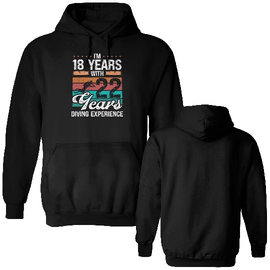 40 Birthday Idea Scuba Diving 40 Year Old Diver Double Sided Hoodies