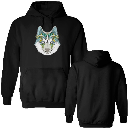 the wolf Double Sided Hoodies