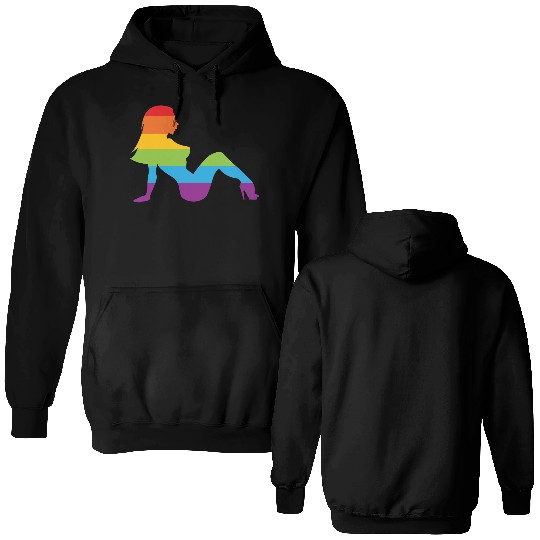 Sexy Retro Mudflap Girl Lesbian Pride LGBT Double Sided Hoodies