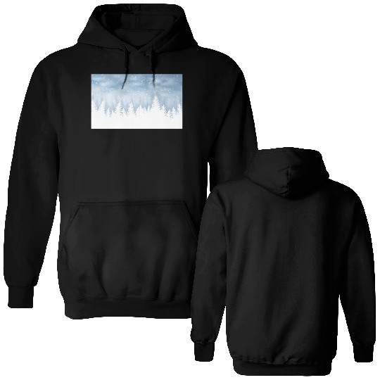 Christmas Winter Wonderland Snow Night Double Sided Hoodies