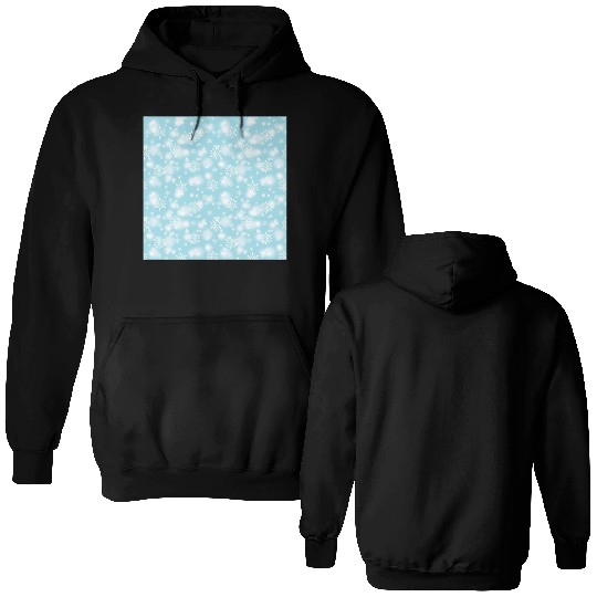 Abstract Blue Snowflakes Pattern Double Sided Hoodies