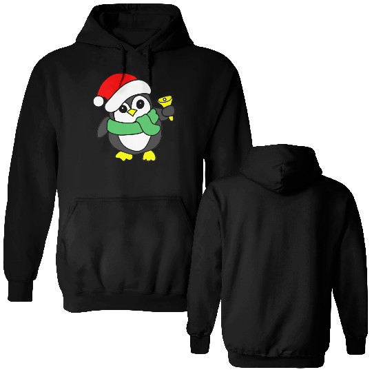 penguin ringing bell Double Sided Hoodies