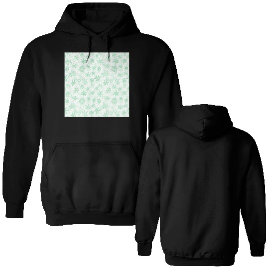 Elegant Snowflakes Pattern White Green Double Sided Hoodies