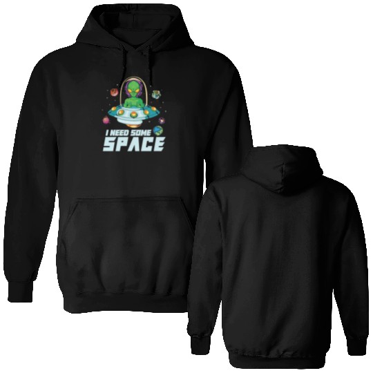 Alien Extraterrestrial Area 51 UFO Space Geek Gift Double Sided Hoodies