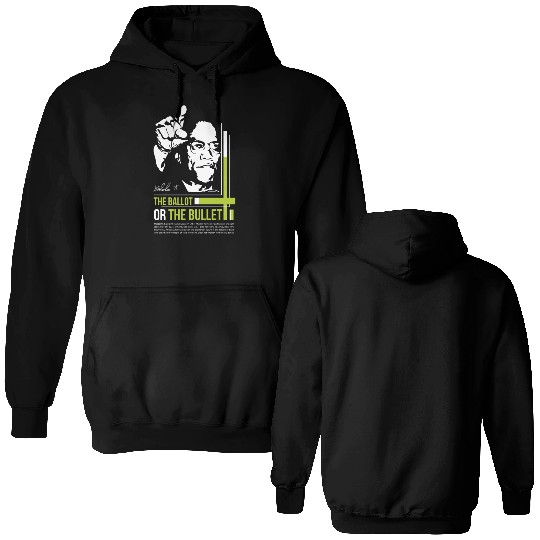 MALCOLM X Education Quote Double Sided Hoodies