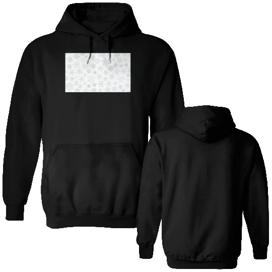 Christmas Snowflakes Pattern Grey White Double Sided Hoodies