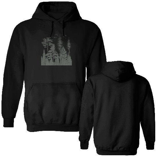 Dark Forest Outdoor Nature Camper Double Sided Hoodies
