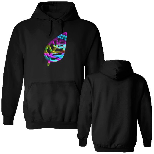 leaf icon nature colorful Double Sided Hoodies