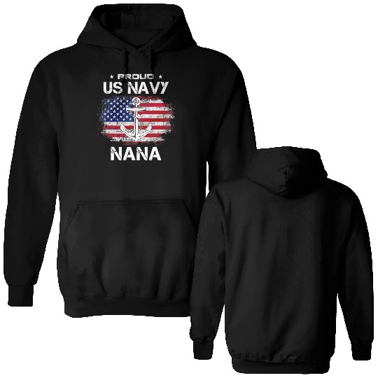 US Na vy Proud Nana Proud US Na vy Nana Grandma Double Sided Hoodies