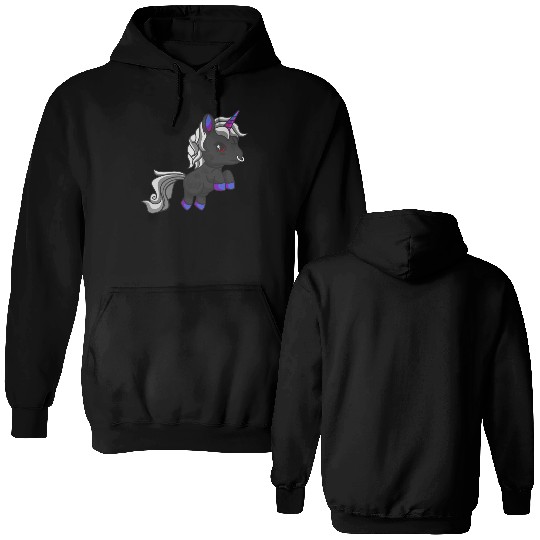 Goth Unicorn Zombie Gothic Occult Halloween Double Sided Hoodies