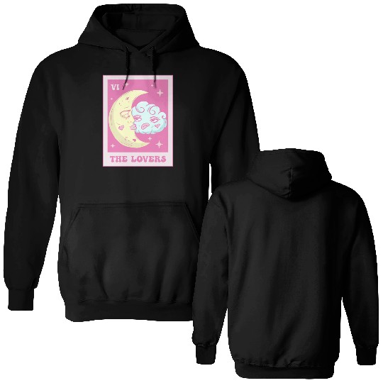 Coquette Aesthetic Pink Tarot Card The Lovers Double Sided Hoodies