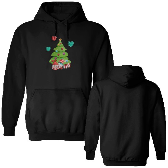 christmas is love, gnomes, christmas tree, love Double Sided Hoodies