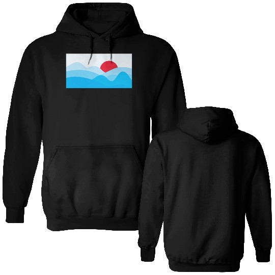 Minimalist Sun Light Blue Double Sided Hoodies