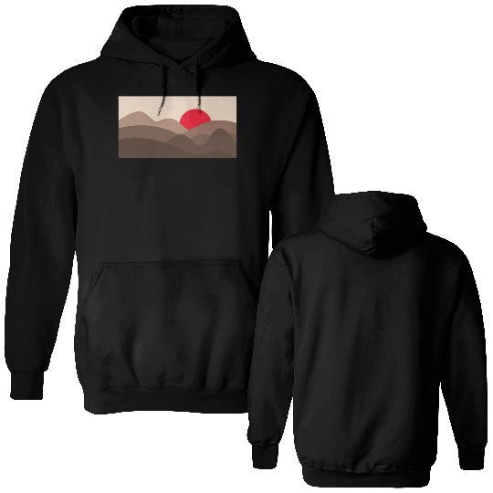 Minimalist Sun Saddle Brown Double Sided Hoodies