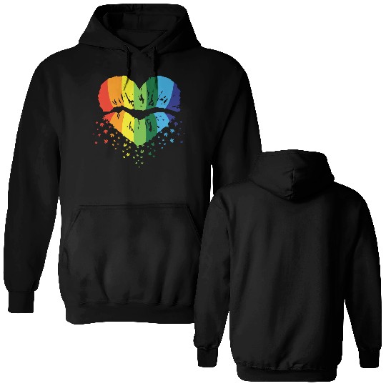 LBGT Flag Gay Pride Human Vintage Rainbow Double Sided Hoodies
