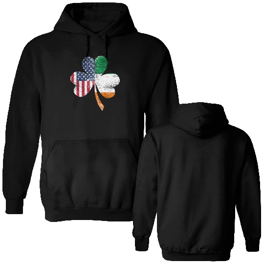 Shamrock Usa Flag Irish Ireland Double Sided Hoodies