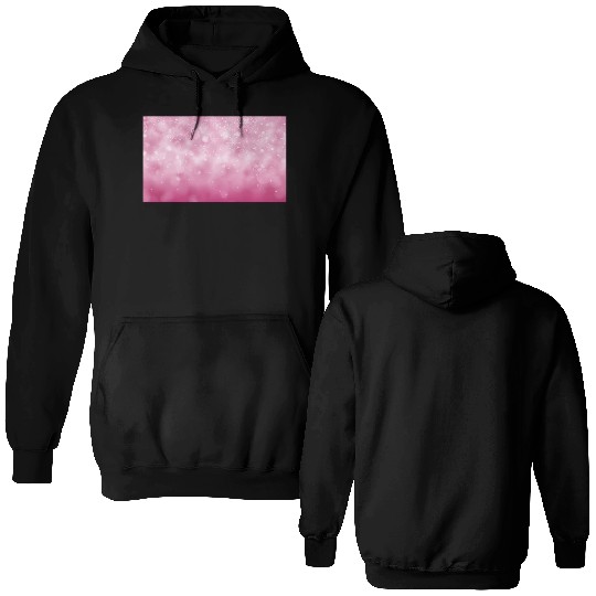 Pink Bokeh Christmas Snowflakes Double Sided Hoodies