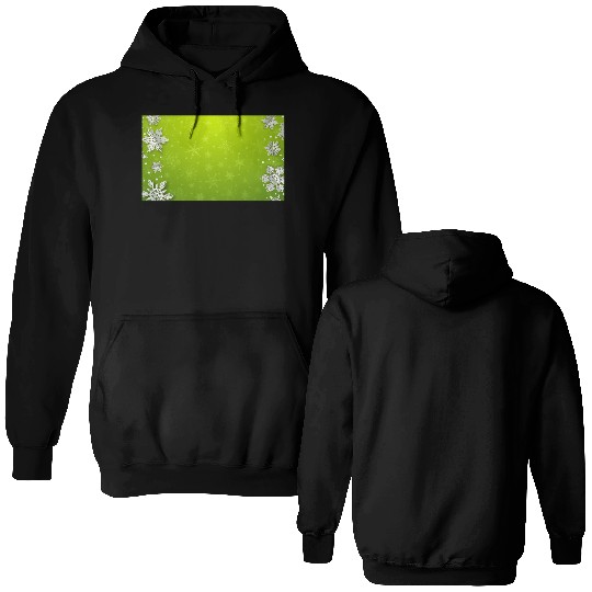 Winter Snowflakes Green Pattern Double Sided Hoodies