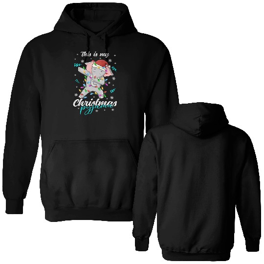 Winter Christmas Pyjama Elephant Double Sided Hoodies