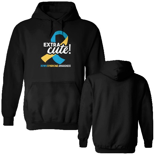 October Wear Blue Yellow Down Syndrome Awareness Double Sided Hoodies