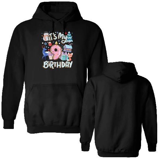 It's My 9 Birthday Snowman Holiday Donut Winter Double Sided Hoodies