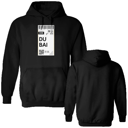 Destination Dubai Airport Travel pass Double Sided Hoodies
