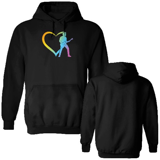 Guitar Player Heart - Bass Guitar Player Bass Guit Double Sided Hoodies