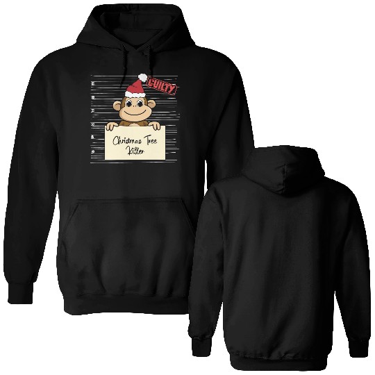 Monkey christmas funny prison Double Sided Hoodies