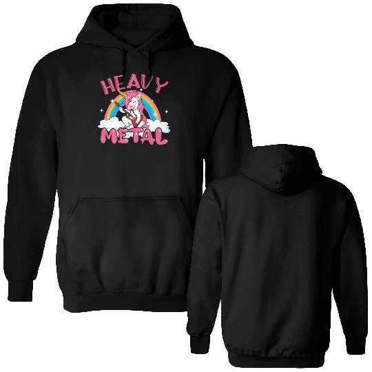 Guitarist Unicorn Rainbow Metal Music Heavy Rock Double Sided Hoodies