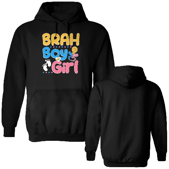 Pink or Blue Brah Loves You Best Brother Ever Big Double Sided Hoodies