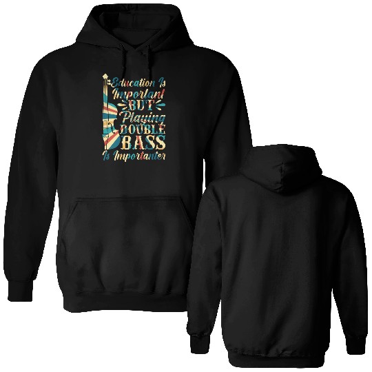 Back To School Double Bassist Player Double Sided Hoodies