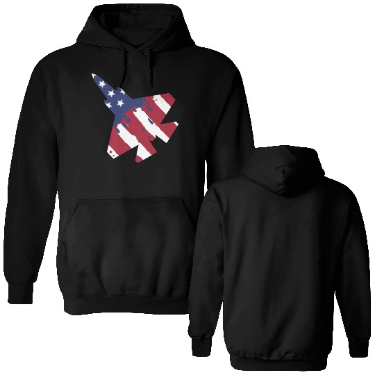F-35 Lightning Military American Painted Flag Jet Double Sided Hoodies