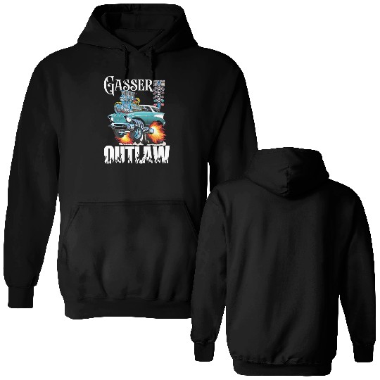 Gasser Outlaw Class Vintage Drag Racing Race Car Double Sided Hoodies