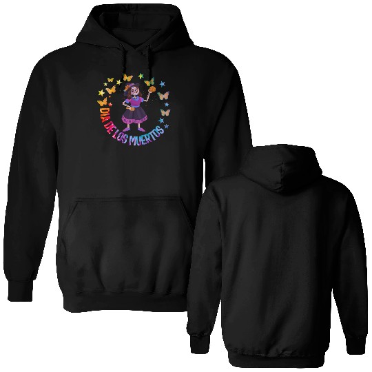 Dia De Los Muertos Double Sided Hoodies, Girl Sugar Skeleton